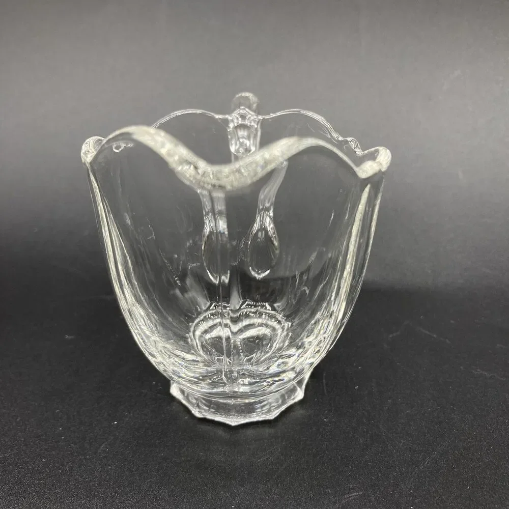 Cambridge Elegant Glass Corinth Optic Clear Mini Creamer & Open Sugar Bowl Set